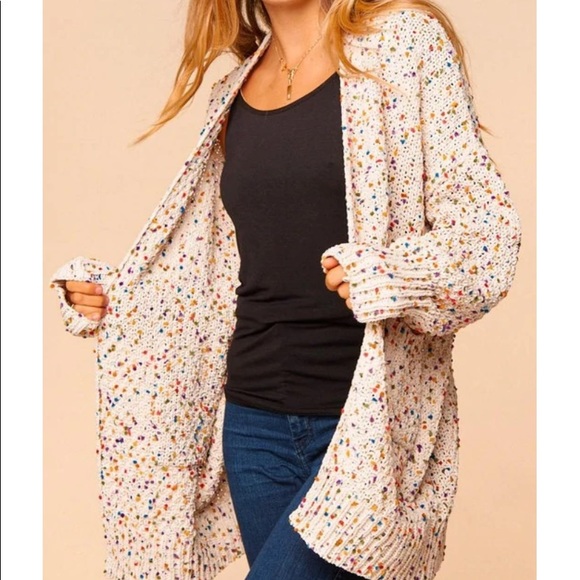 Funfetti Confetti Ivory Boho Cardigan 